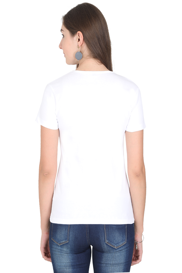 Female Round Neck Half Sleeve Classic White qikink