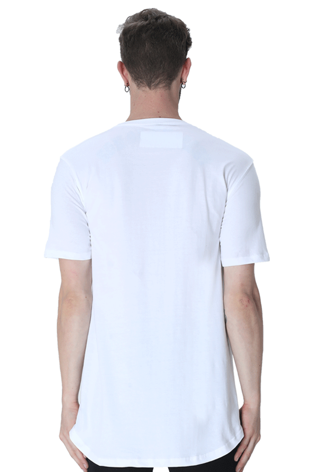 Male Longline Curved TShirt qikink