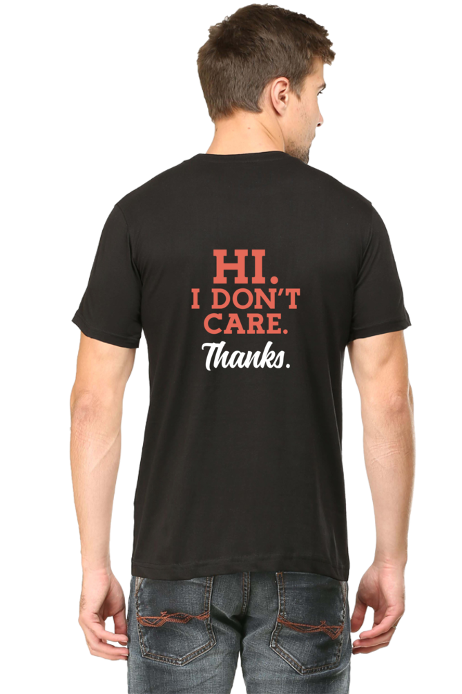 Male Round Neck Half Sleeve Classic Black qikink
