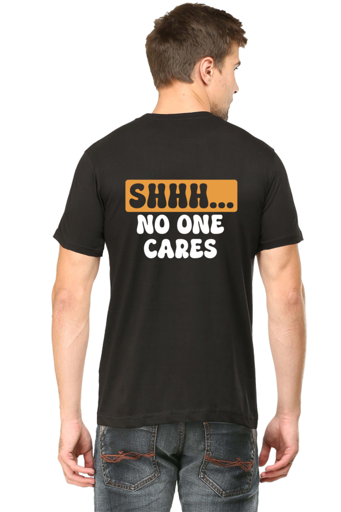Male Round Neck Half Sleeve Classic Black qikink