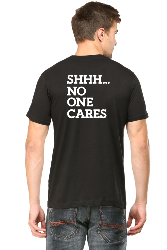 Male Round Neck Half Sleeve Classic Black qikink