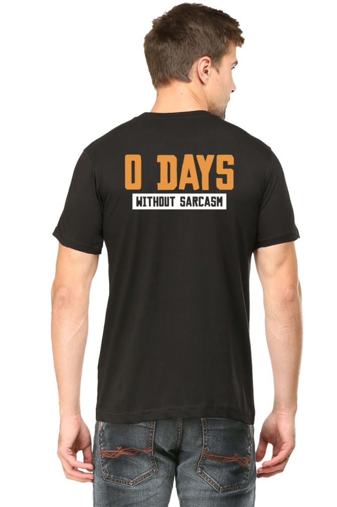 Male Round Neck Half Sleeve Classic Black qikink