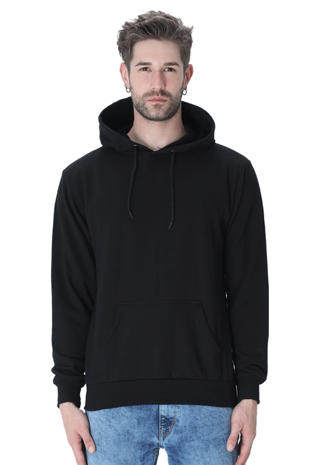 Unisex Hooded SweatShirt Black qikink