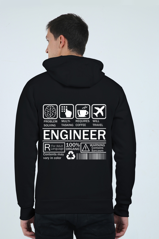 Unisex Heavyweight Zip Hoodie Black qikink
