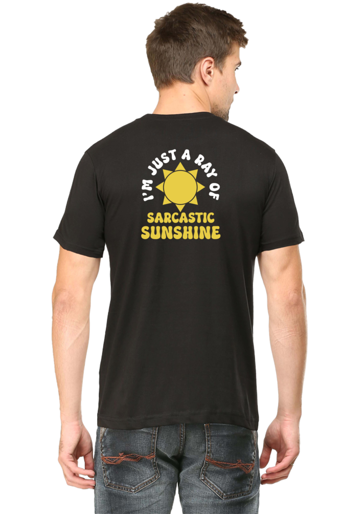 Male Round Neck Half Sleeve Classic Black qikink