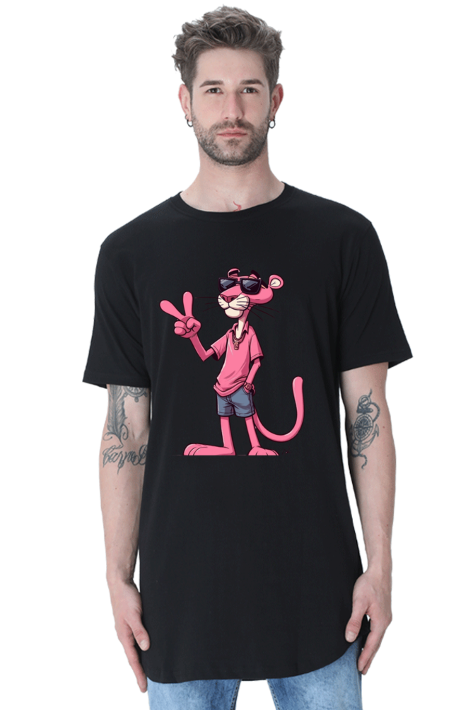Male Longline Curved TShirt qikink