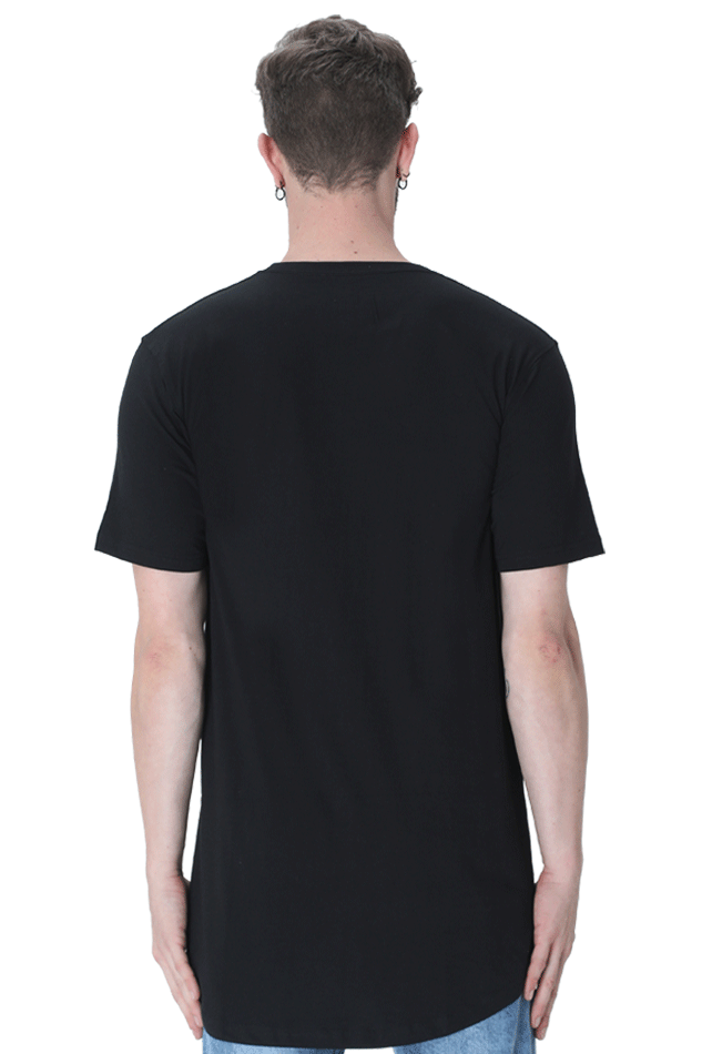 Male Longline Curved TShirt qikink