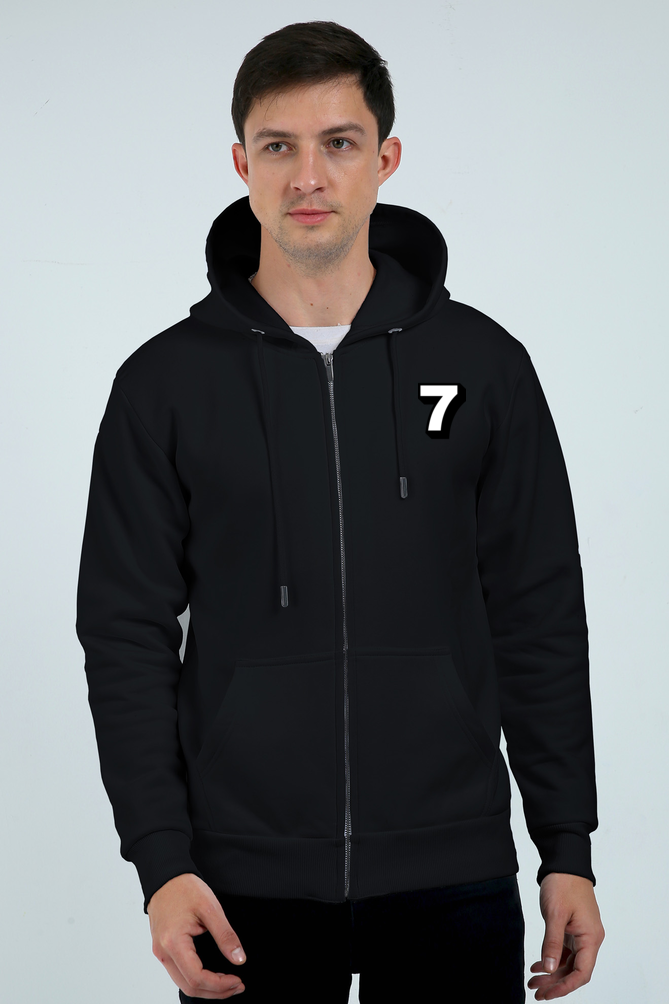 Unisex Heavyweight Zip Hoodie Black qikink