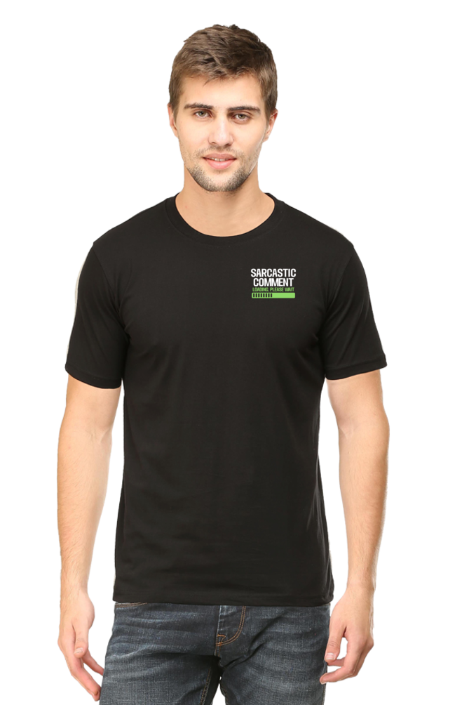 Male Round Neck Half Sleeve Classic Black qikink