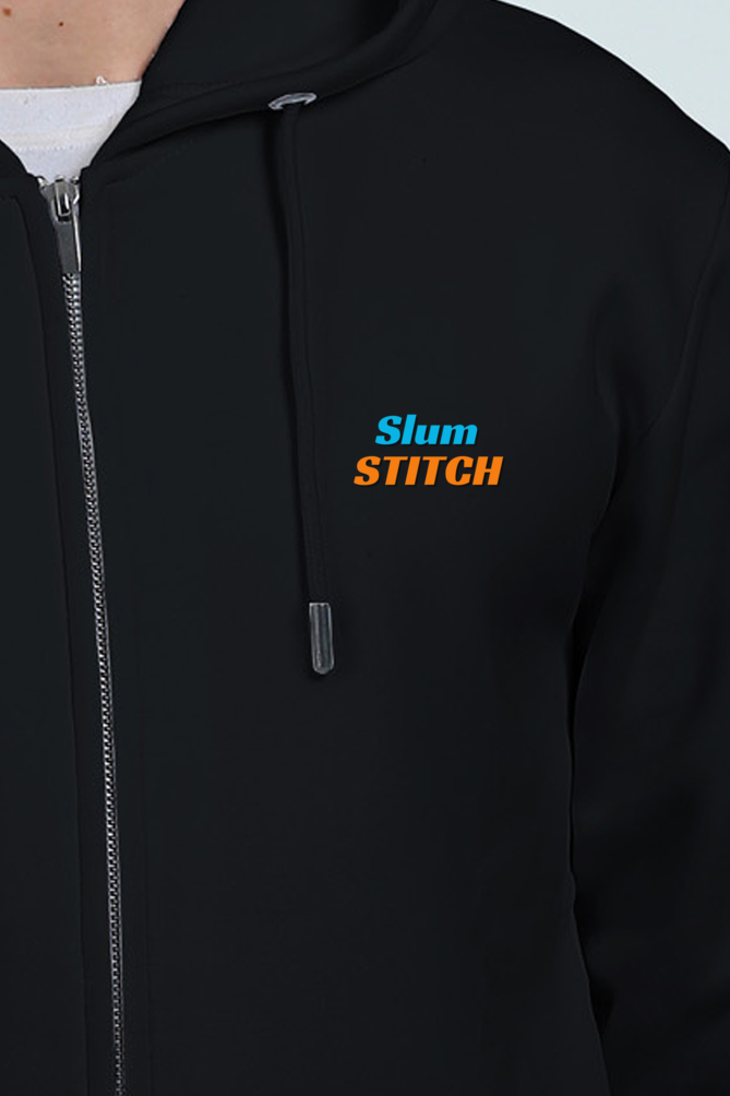 Unisex Heavyweight Zip Hoodie Black qikink