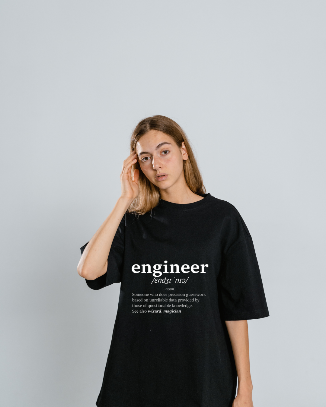 Unisex Oversized Standard T-Shirt Black qikink