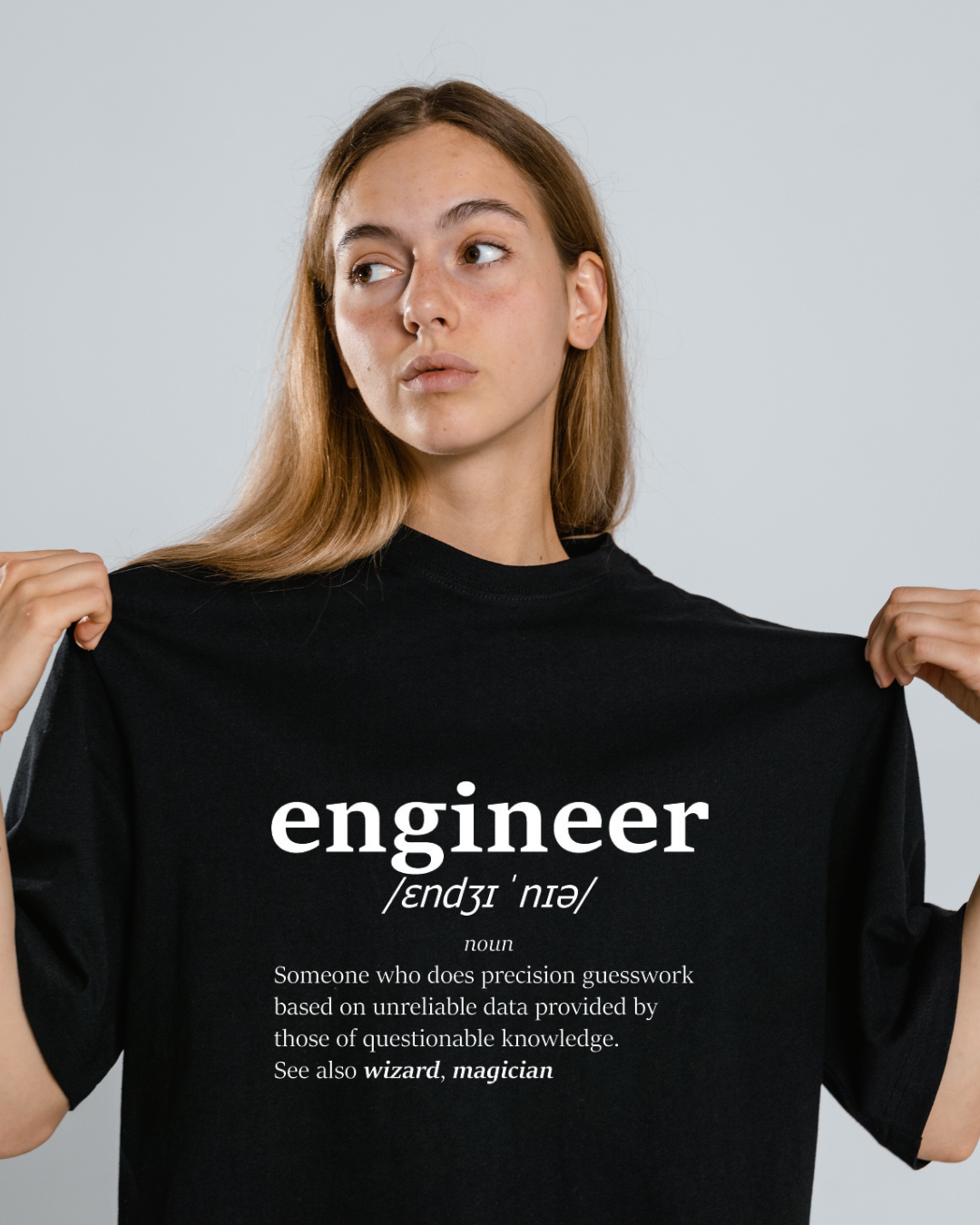 Unisex Oversized Standard T-Shirt Black qikink