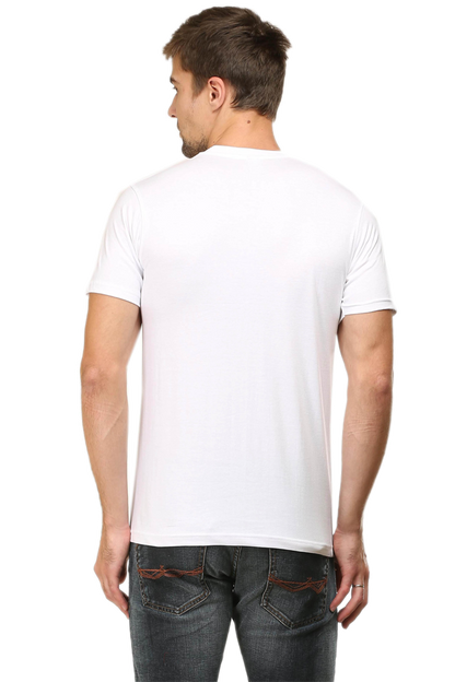 Male Round Neck Half Sleeve Classic Black qikink