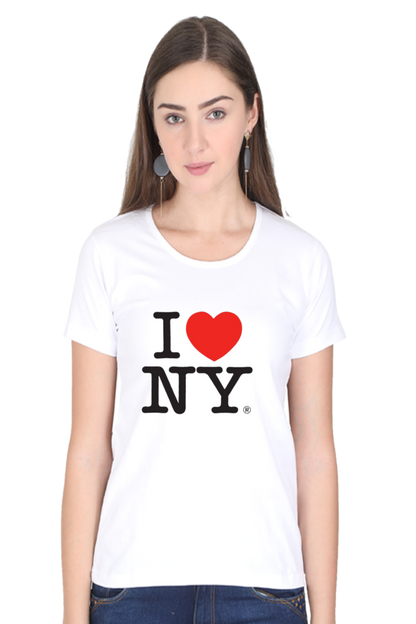 Female Round Neck Half Sleeve Classic White qikink
