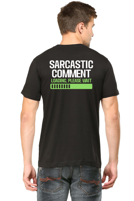 Male Round Neck Half Sleeve Classic Black qikink