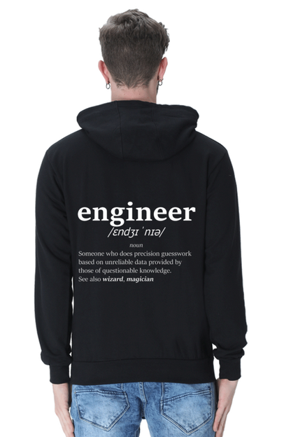 Unisex Hooded SweatShirt Black qikink