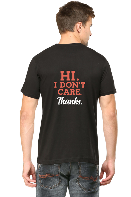 Male Round Neck Half Sleeve Classic Black qikink
