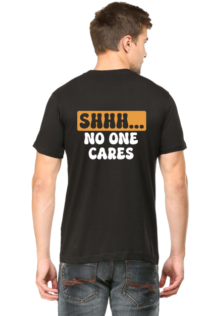 Male Round Neck Half Sleeve Classic Black qikink