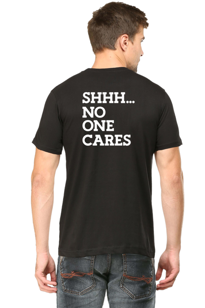 Male Round Neck Half Sleeve Classic Black qikink