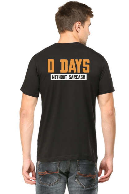 Male Round Neck Half Sleeve Classic Black qikink