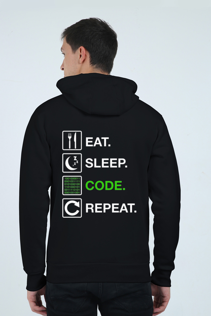 Unisex Heavyweight Zip Hoodie Black qikink