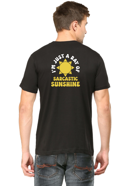 Male Round Neck Half Sleeve Classic Black qikink