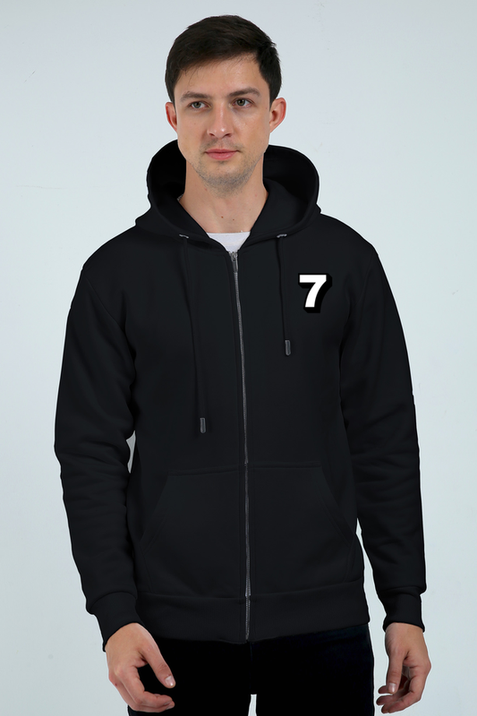 Unisex Heavyweight Zip Hoodie Black qikink
