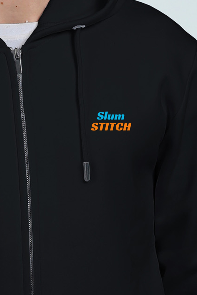 Unisex Heavyweight Zip Hoodie Black qikink