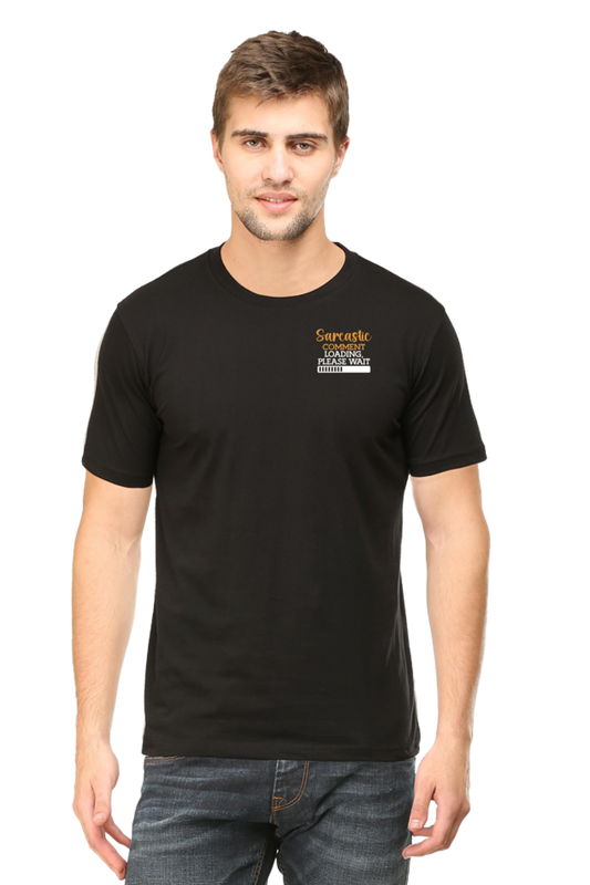 Male Round Neck Half Sleeve Classic Black qikink