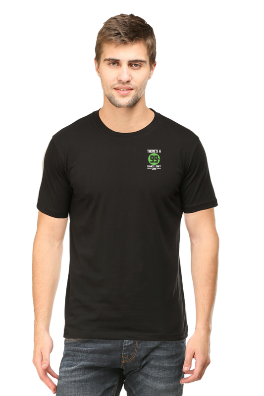 Male Round Neck Half Sleeve Classic Black qikink