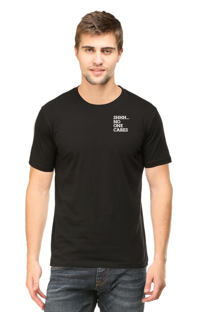 Male Round Neck Half Sleeve Classic Black qikink