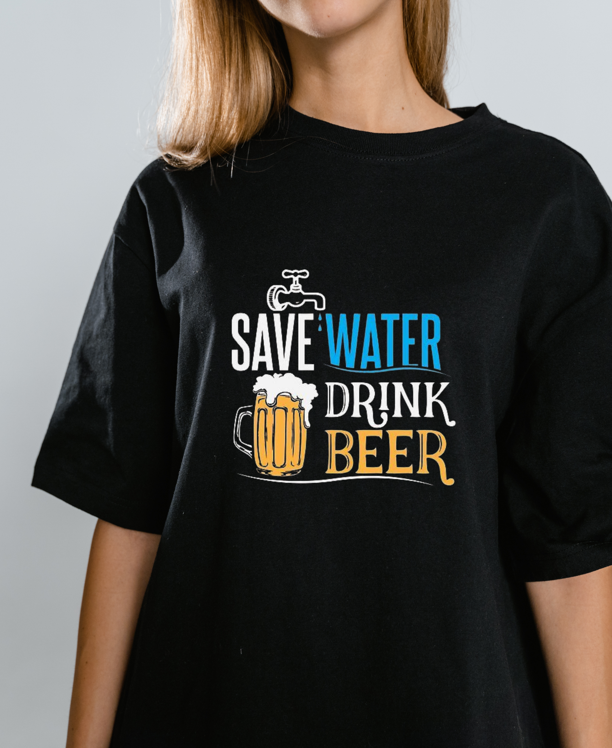 Unisex Oversized Standard T-Shirt | save water drink Beer Slum Stitch